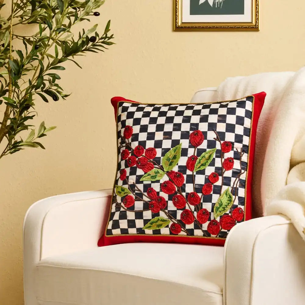 Courtly Check Holly Throw Pillow