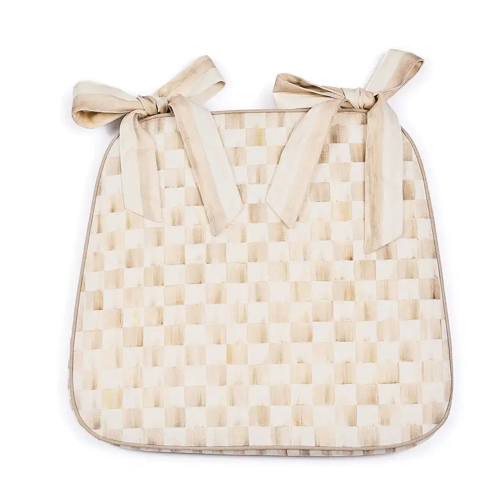 Mocha Check Chair Cushion