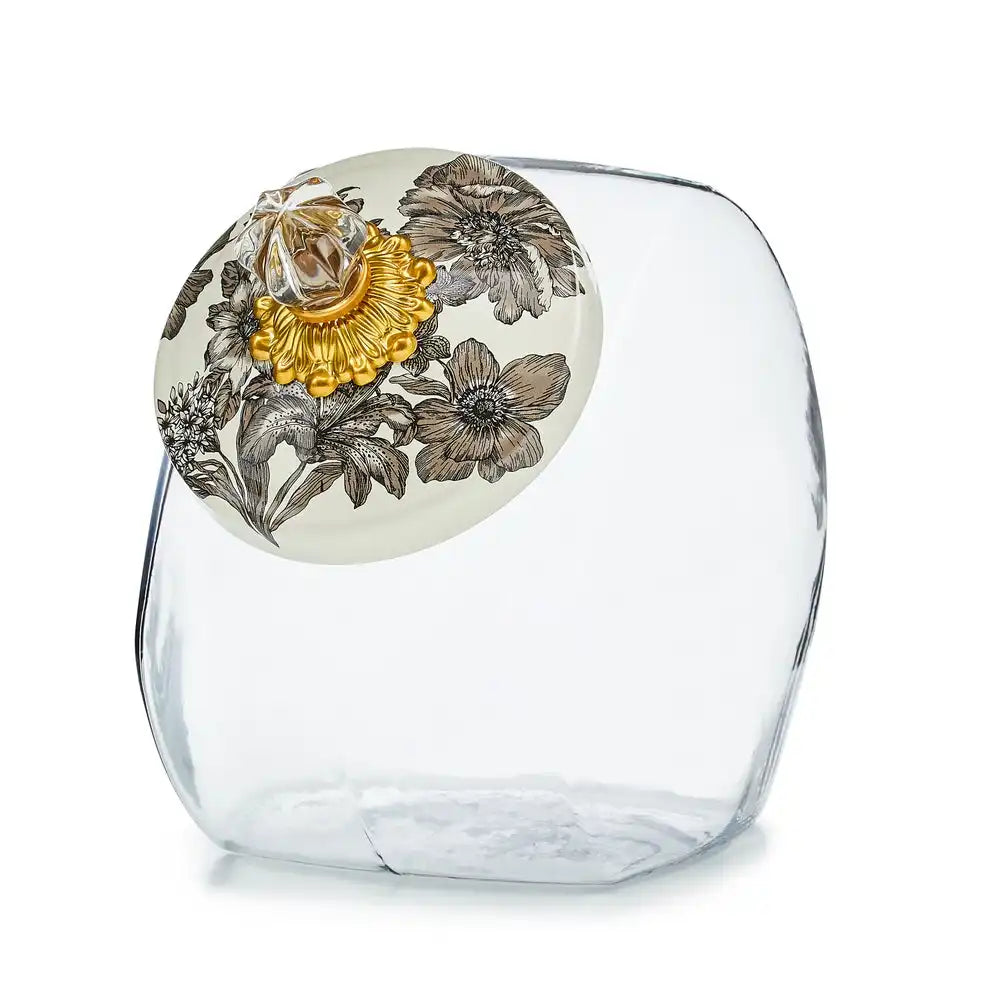Cookie Jar with Sterling English Garden Lid