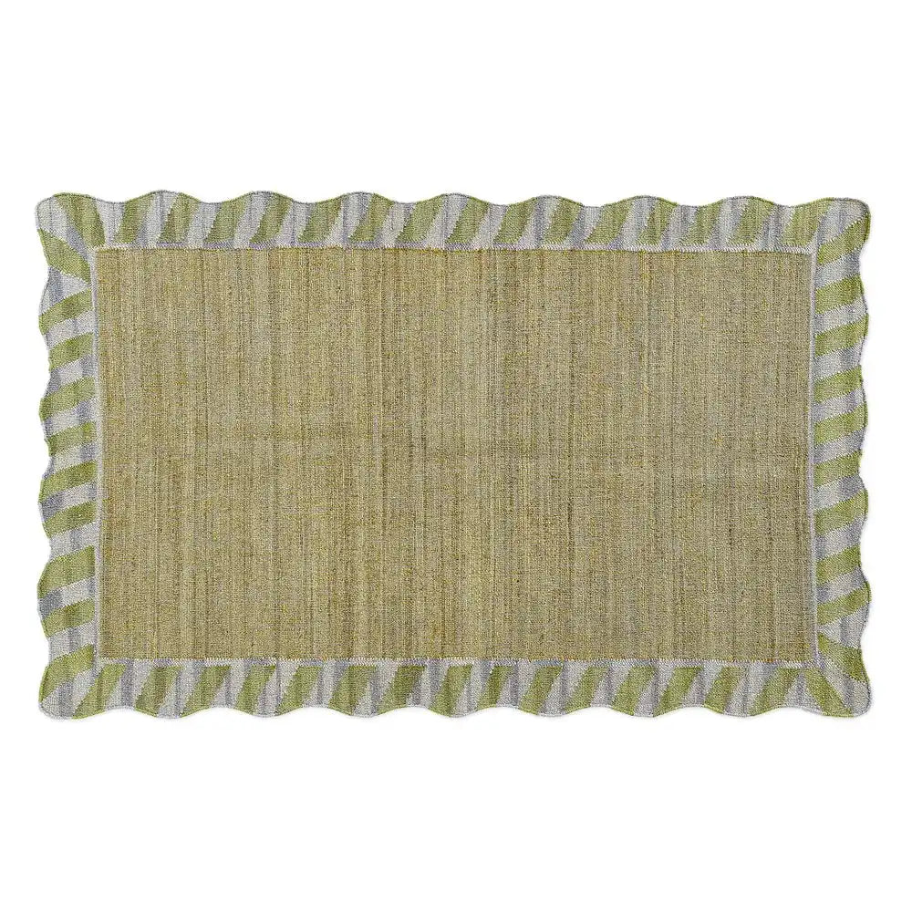 Jute Scalloped Purple and Green 8' x 10' Rug
