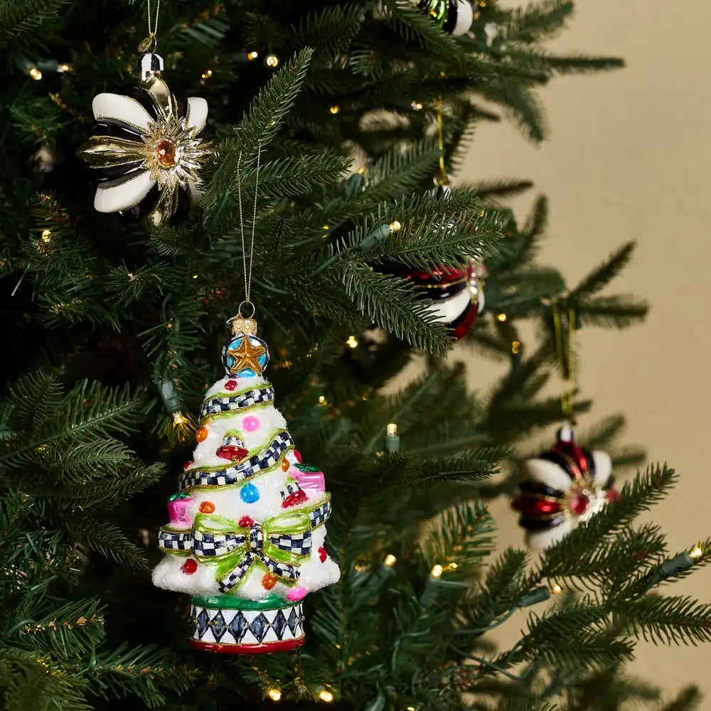 Confetti Christmas Tree Glass Ornament