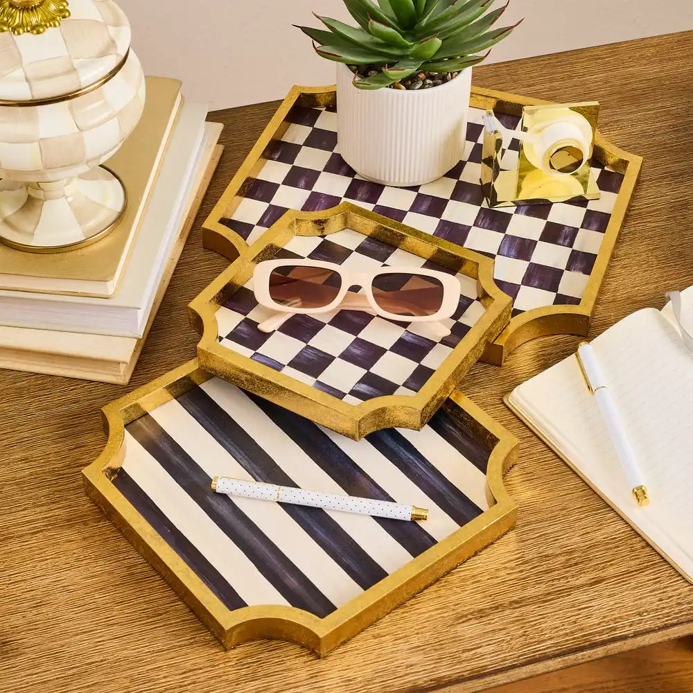 Courtly Stackable Trinket Trays, Set of 3