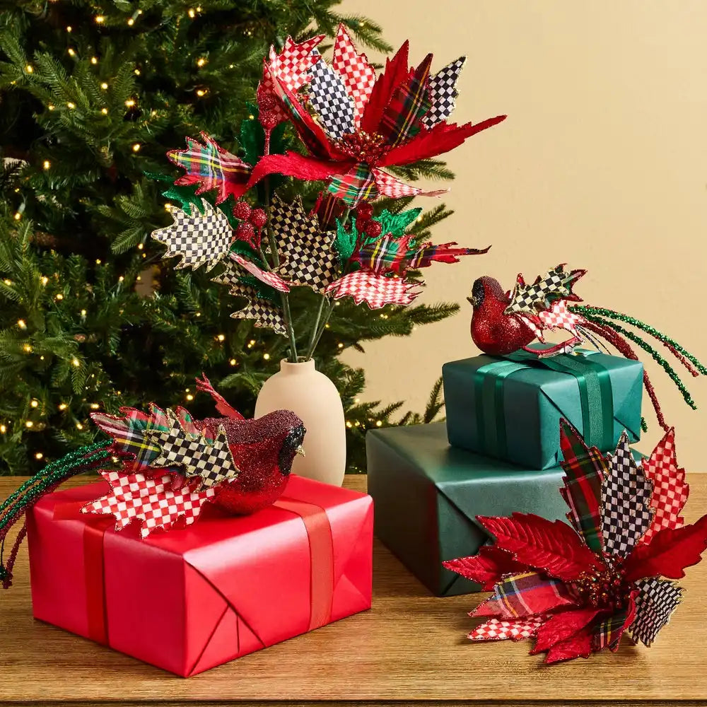 Timeless Tartan Poinsettia Clip