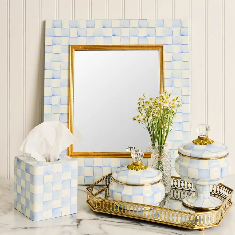 Sky Check Enamel Wall Mirror