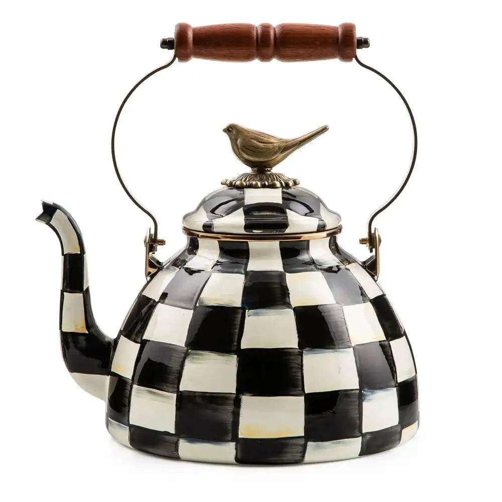 Courtly Check 3 Quart Tea Kettle with Bird