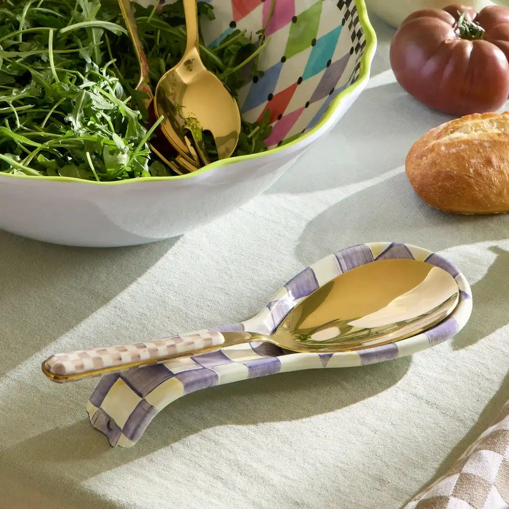 Mocha Check Bistro Serving Spoon