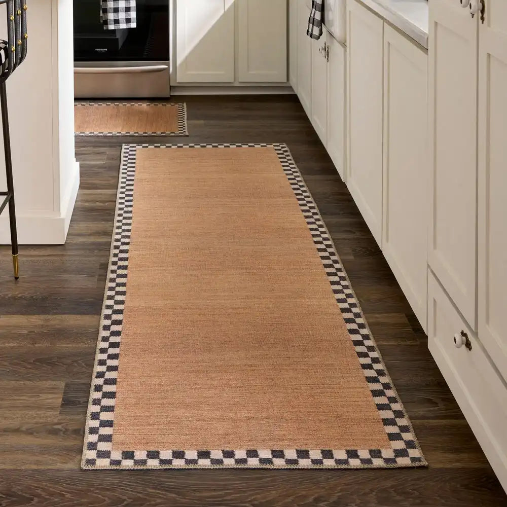 Naturals Check 2'6" x 8' Washable Runner