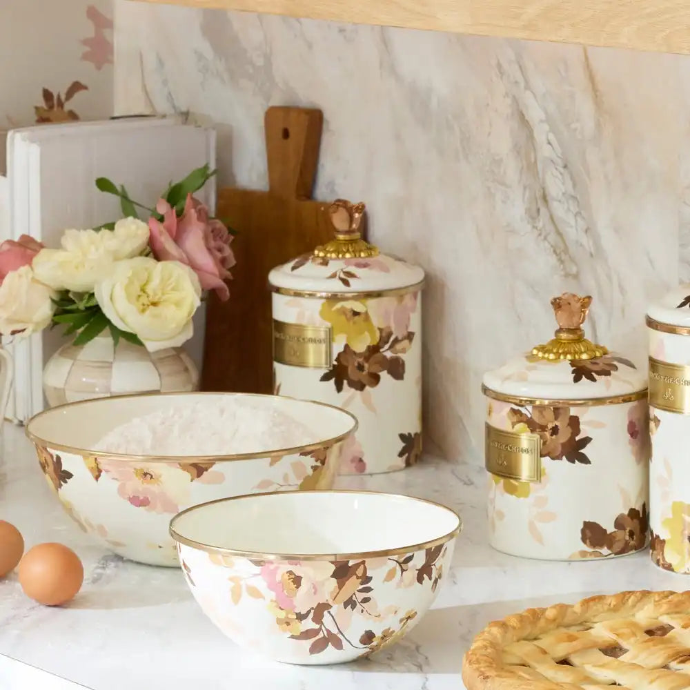 Wild Rose White Medium Canister