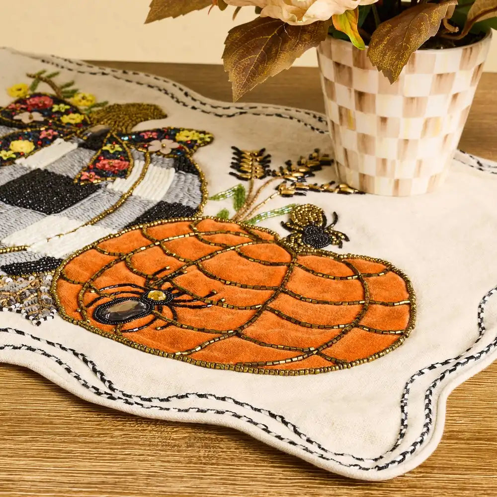 Pumpkin and Crow Table Runner
