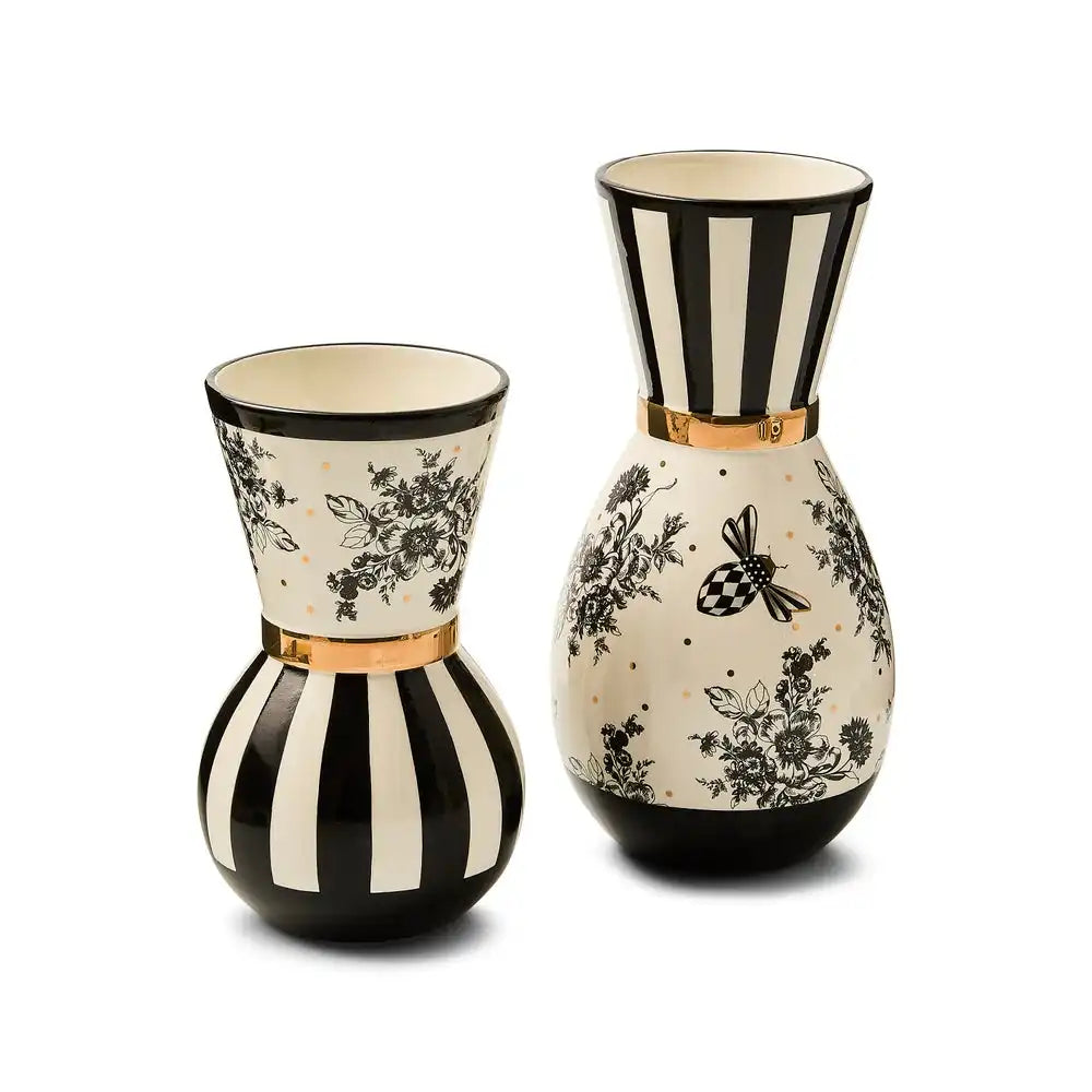Bee Toile Vases, Set of 2
