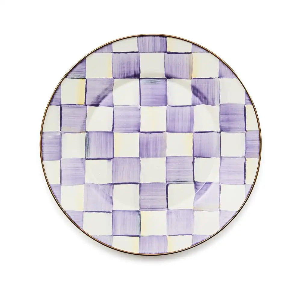 Violet Check Dinner Plate