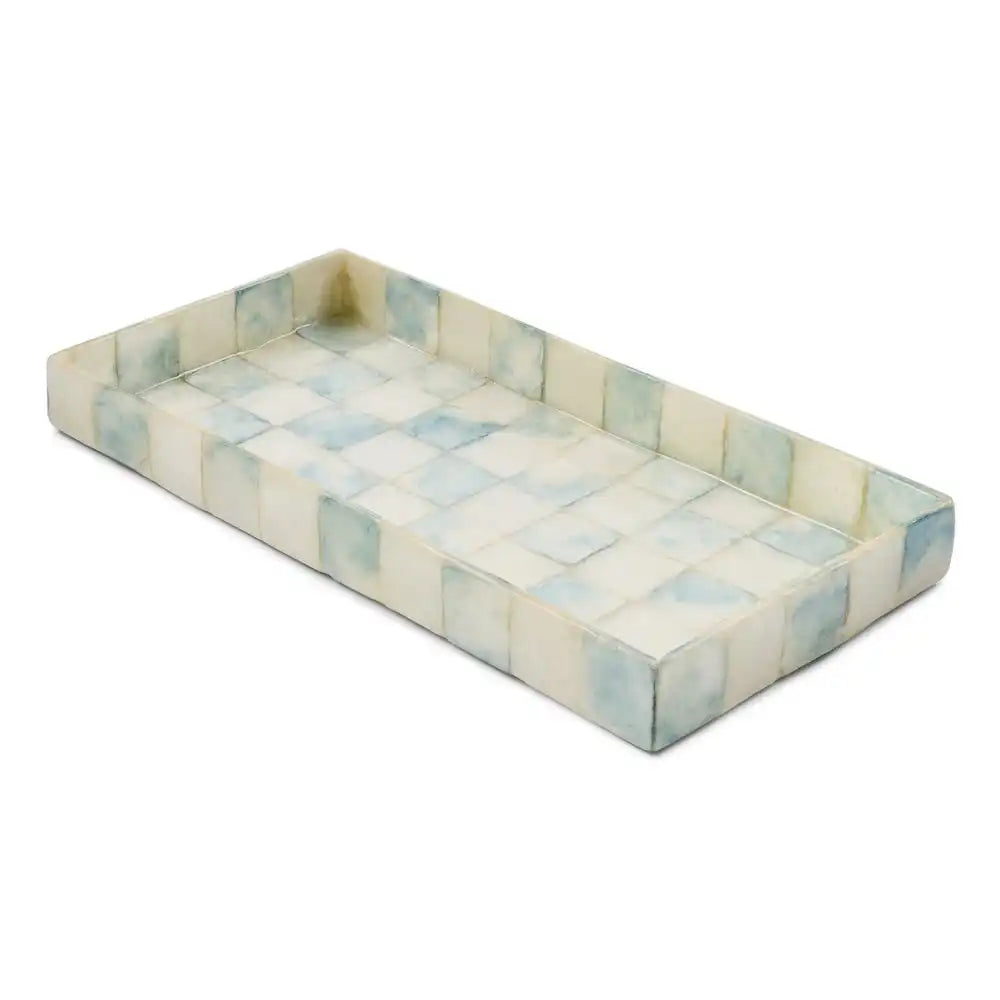 Sky Check Capiz Vanity Tray