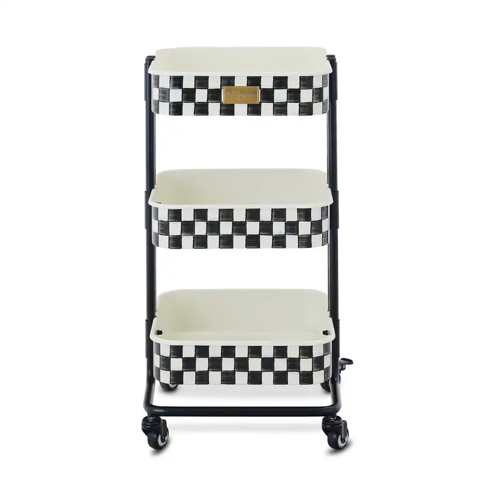 Courtly Check 3-Tier Compact Kitchen Cart