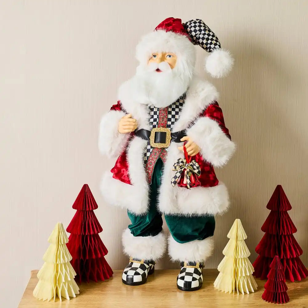 Animated Courtly Fabric Santa