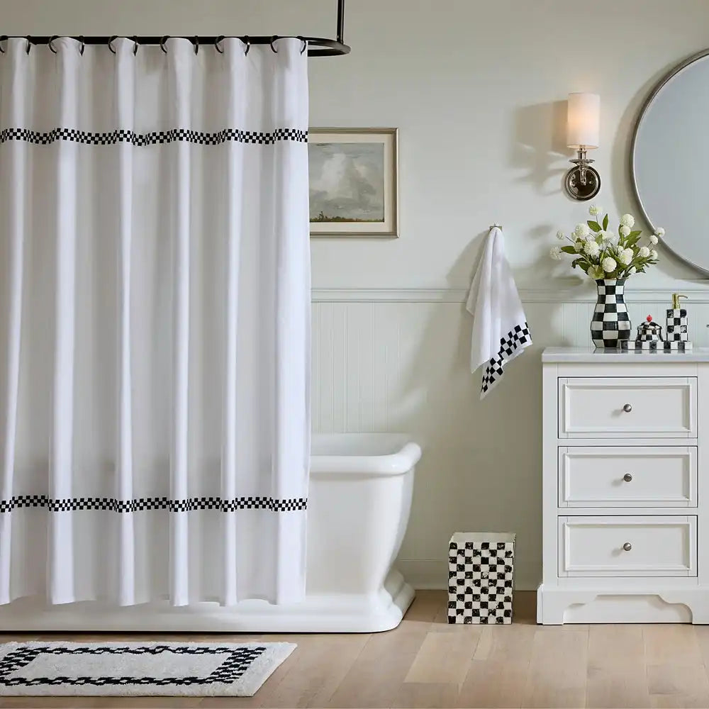 Signature Collection Black Check Shower Curtain