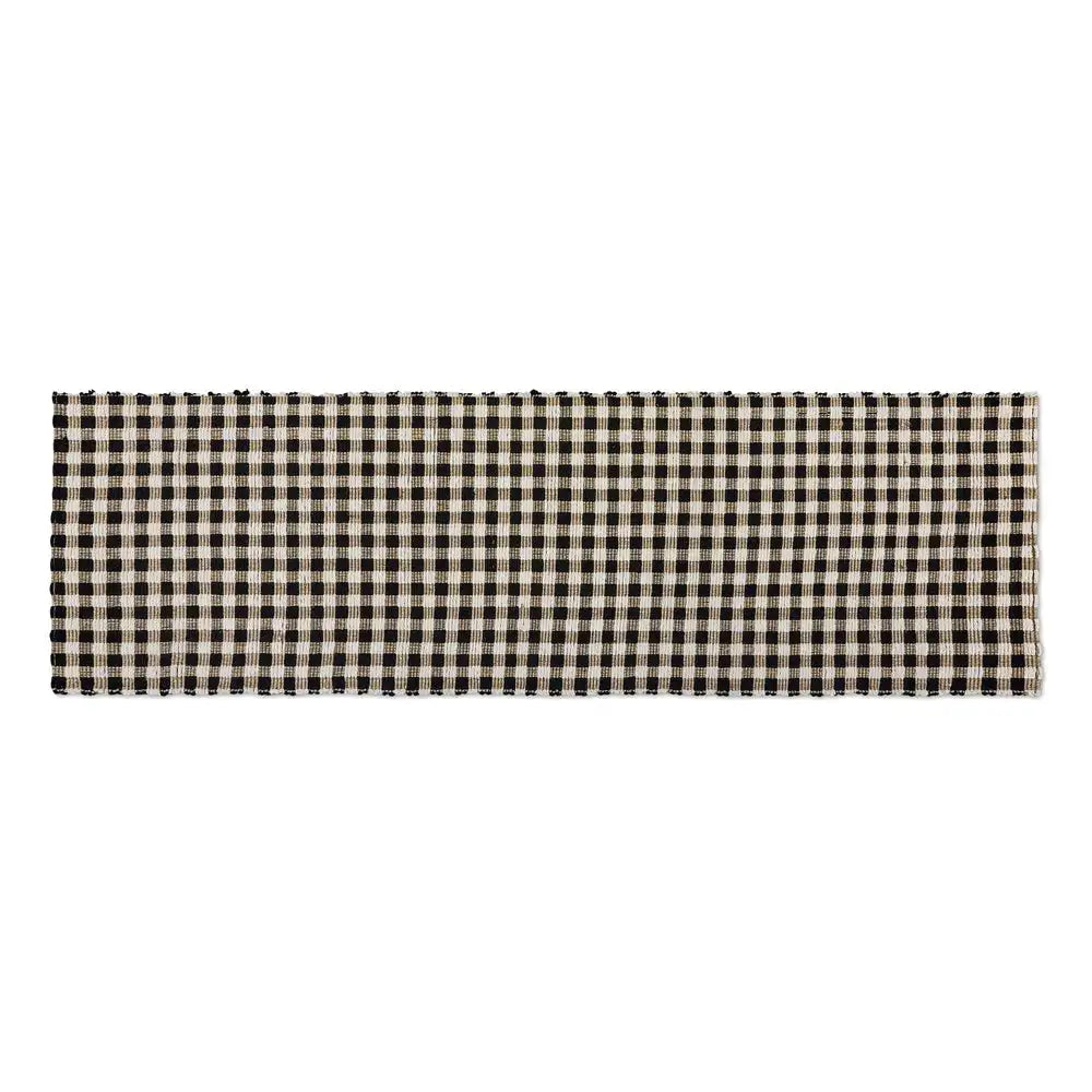 Natural, Black & White Checked 2'6" x 9' Runner