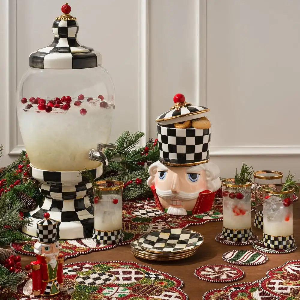 Jolly Ornaments Beaded Table Runner