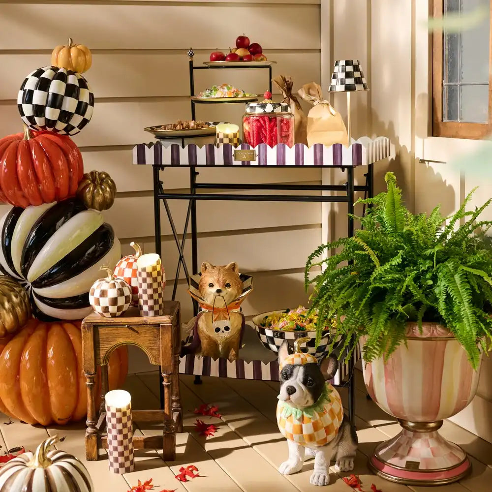 Courtly Stripe Galvanized Indoor/Outdoor Butler