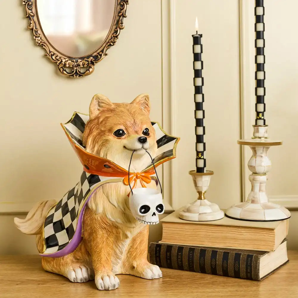 Trick or Treat Pomeranian Dog Figurine
