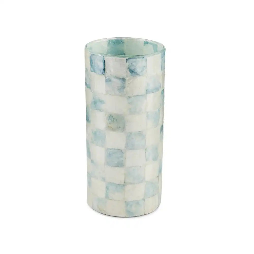 Sky Check Capiz Small Vase