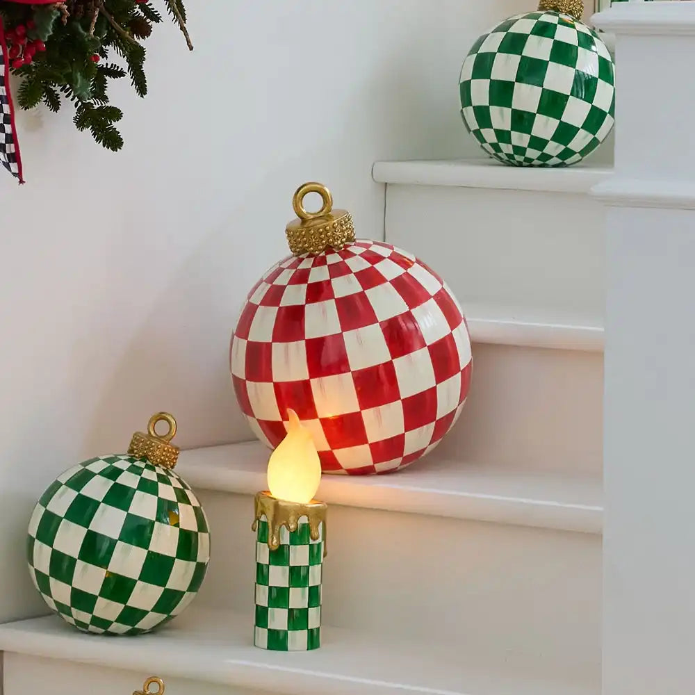 Red Check Large Tabletop Ornament