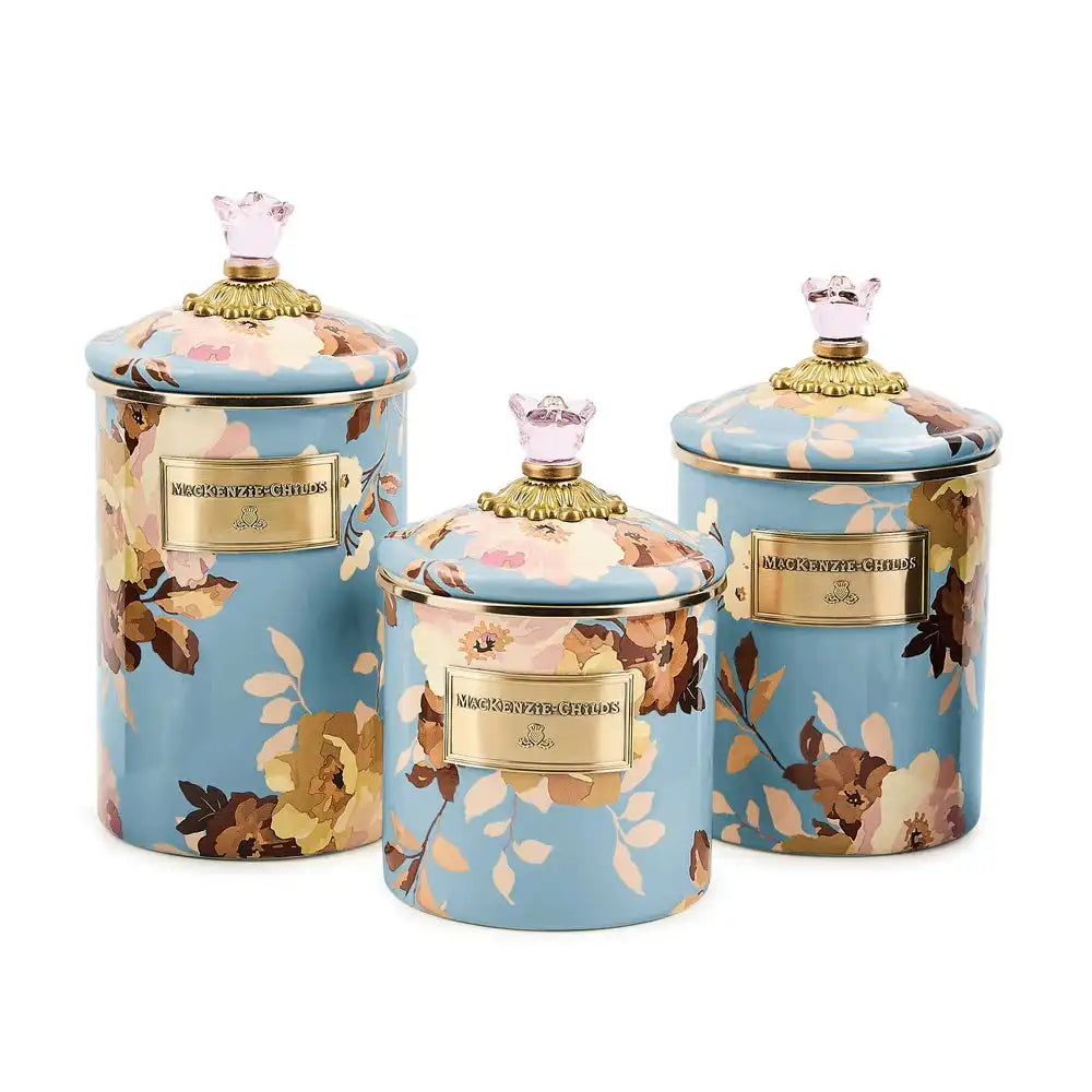Wild Rose Slate Canisters, Set of 3