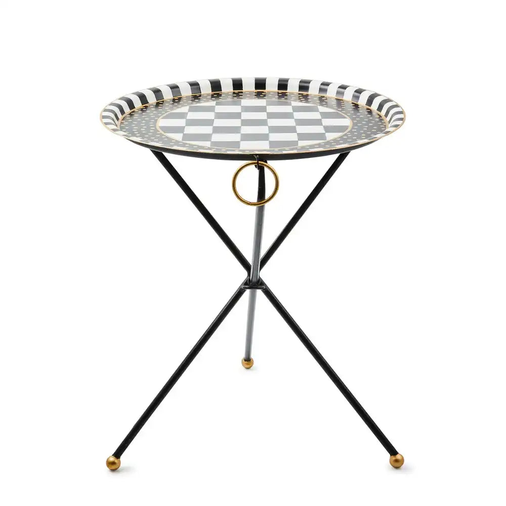 Tilt Top Black Tripod Table
