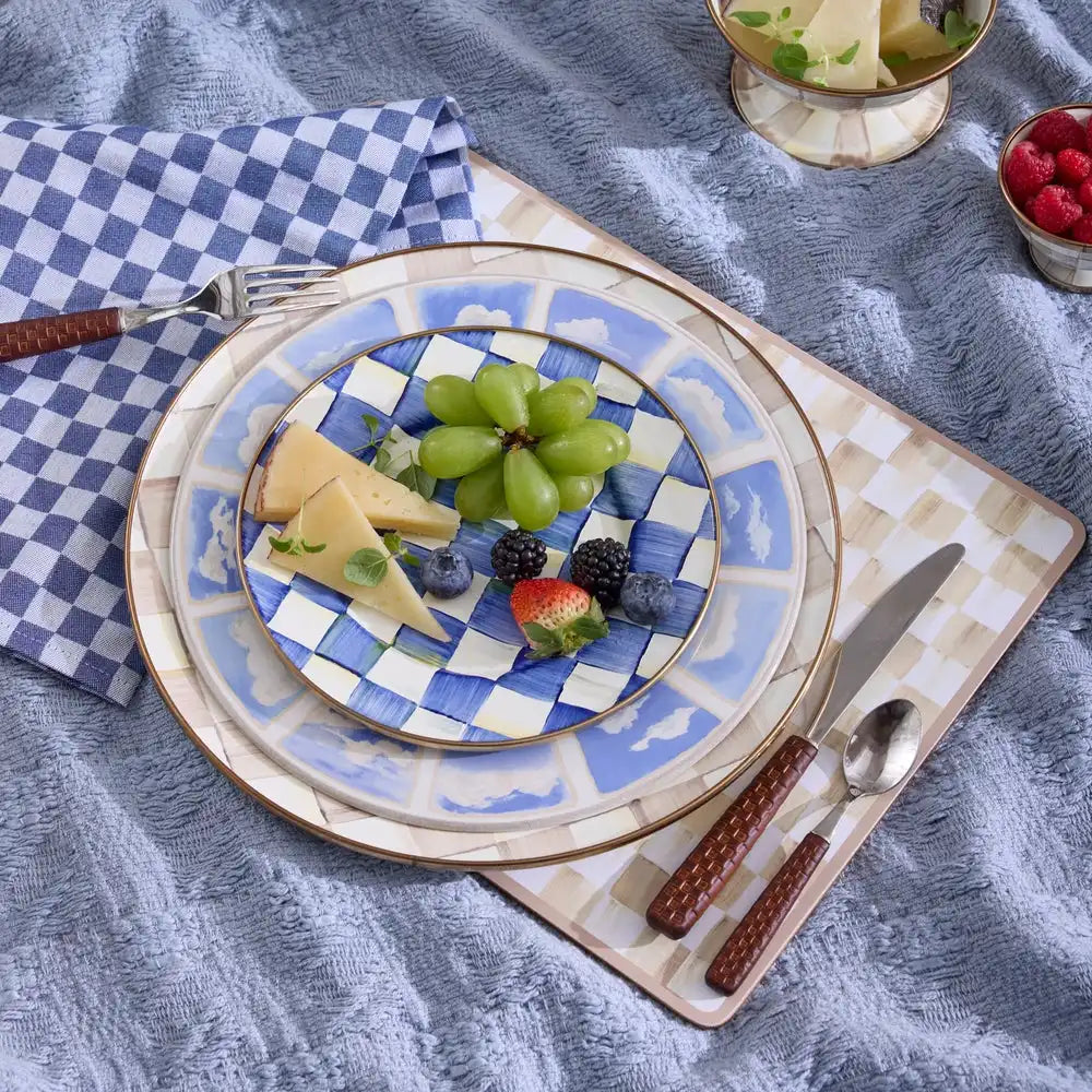 Mocha Check Cork Back Placemats, Set of 4