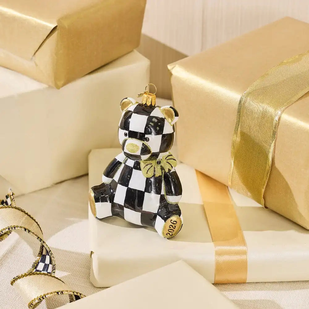 2026 Courtly Bear Glass Ornament
