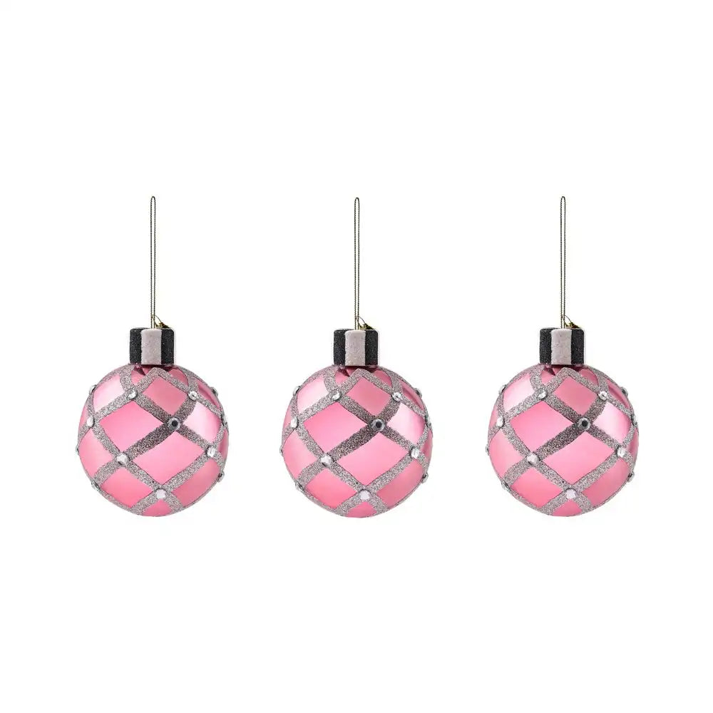 Ruby Red Glass Ball Ornaments, Set of 6
