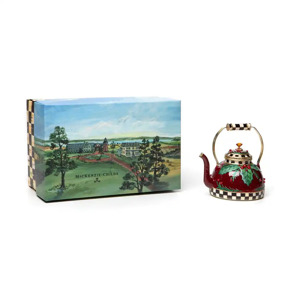 Holiday Kettle Glass Ornament