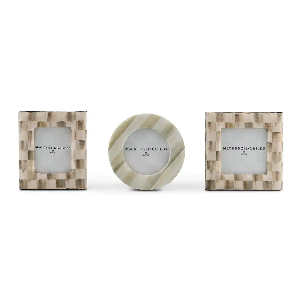 Mocha Fabric Frames, Set of 3