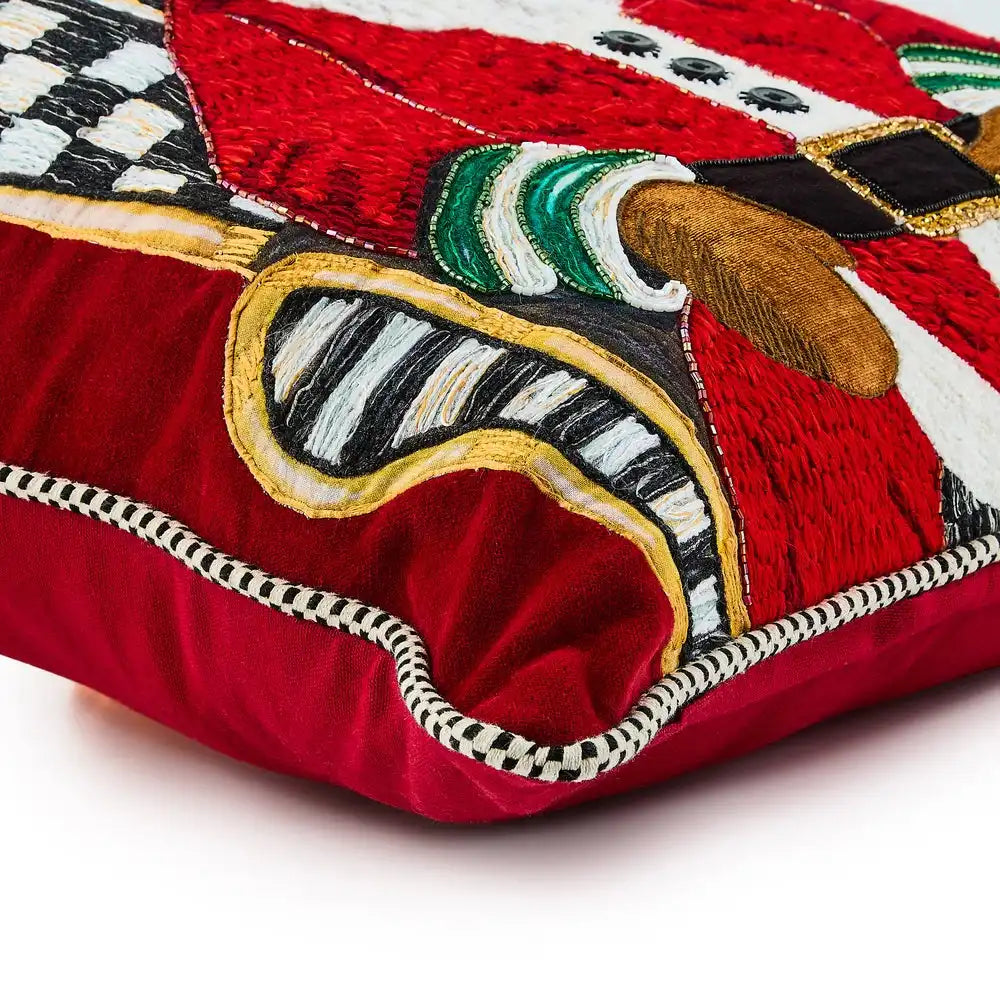 Holiday Black Santa Throw Pillow