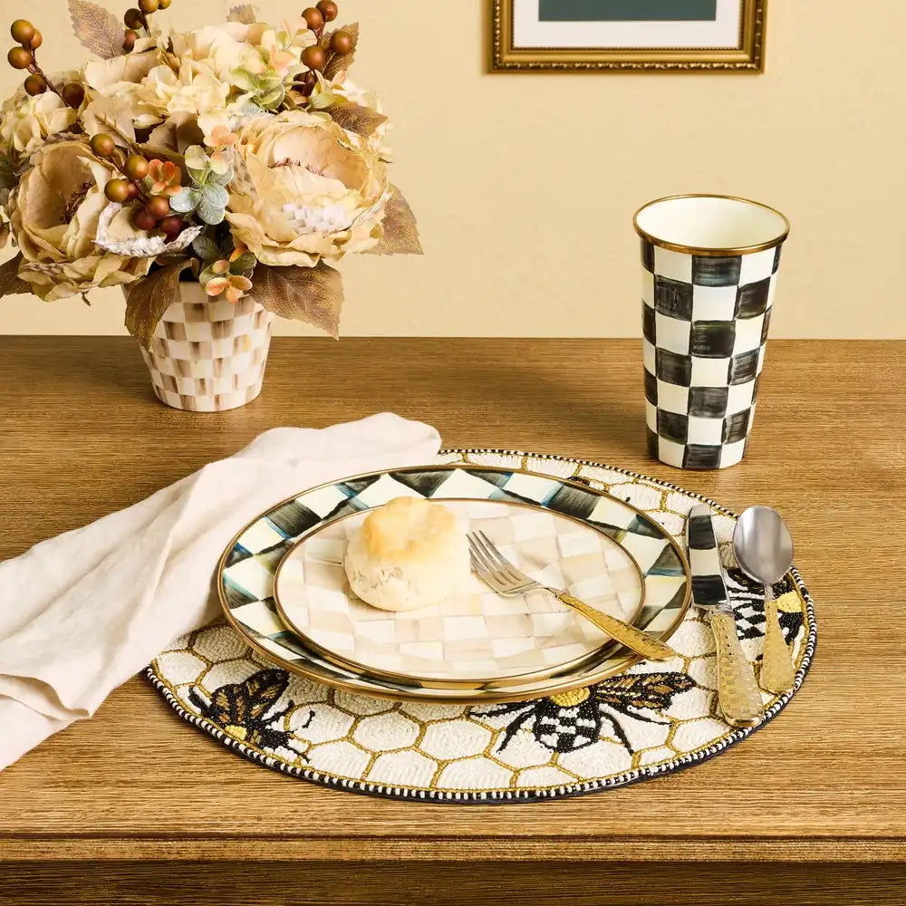 Gold Bee Beaded Placemat