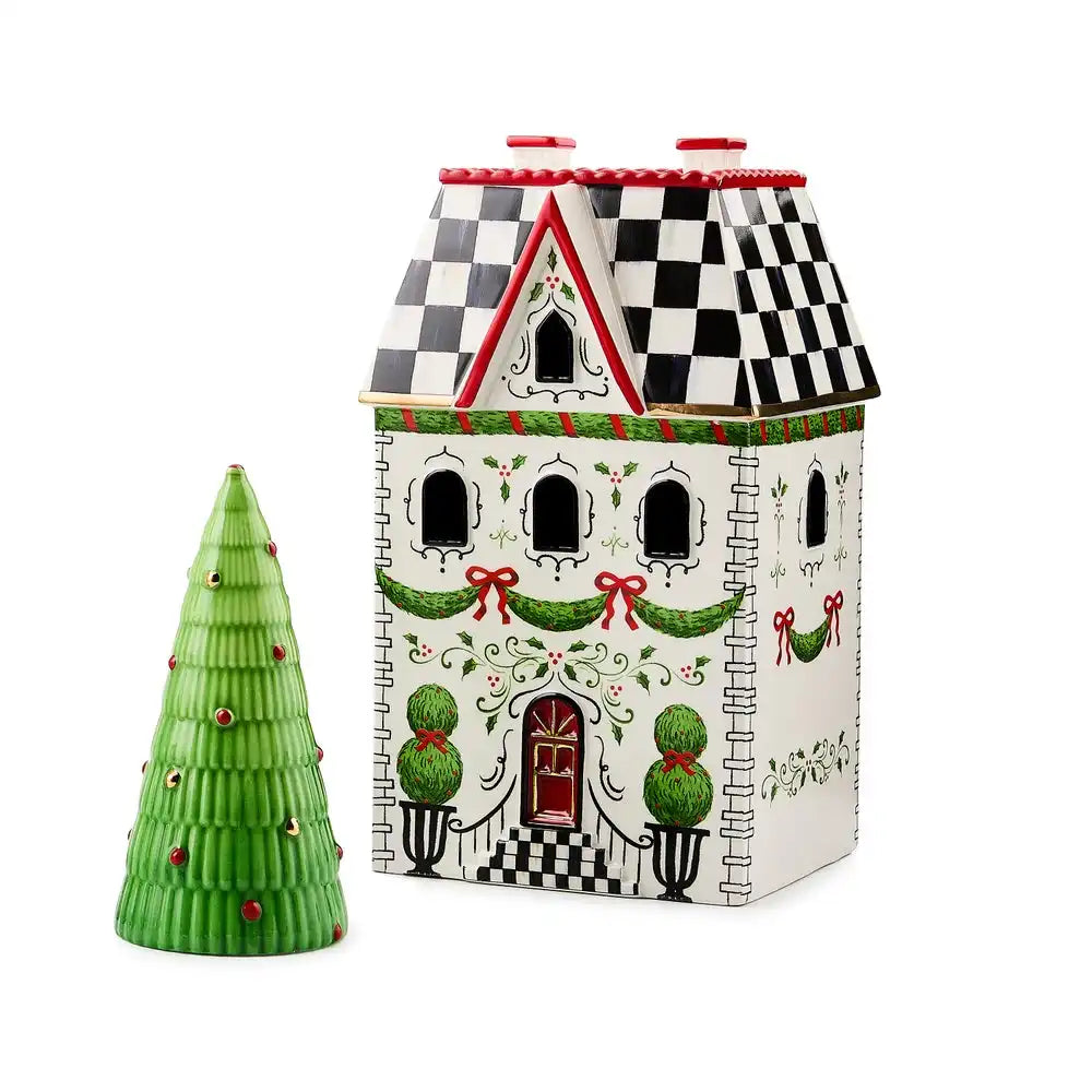 Holly Village Illuminated Ceramic House