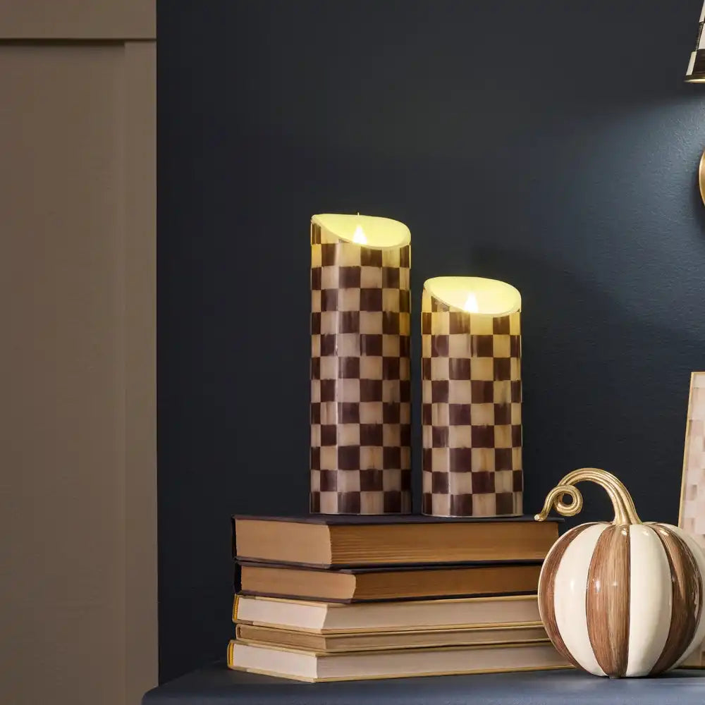 Courtly Check Flameless 9" Pillar Candle