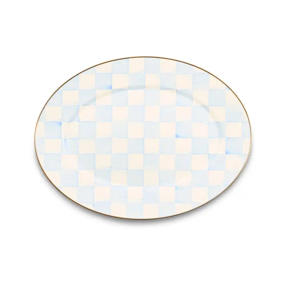 Sky Check Medium Oval Platter