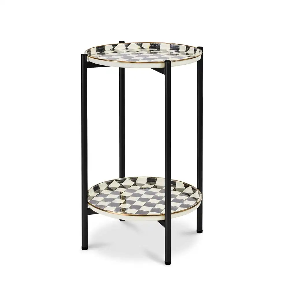 Courtly Check Enamel 2-Tier Cocktail Table