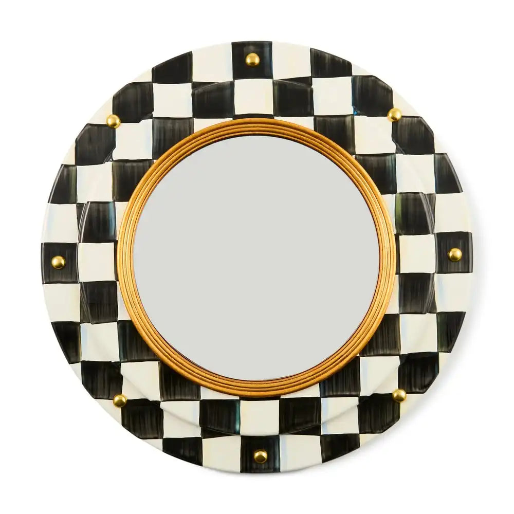 Courtly Check Round Enamel Wall Mirror