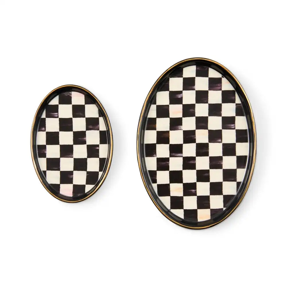 Courtly Check Oval Trinket Dishes, Set of 2