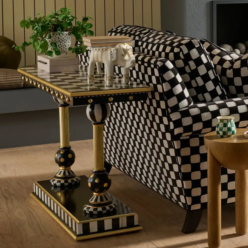 Courtly Brass & Ceramic Console Table