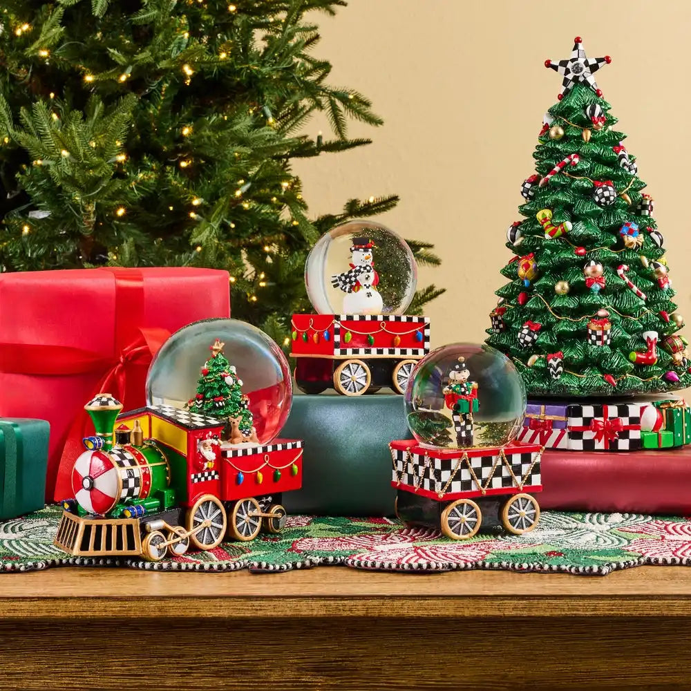 Holiday Train Snow Globe Set, Set of 3