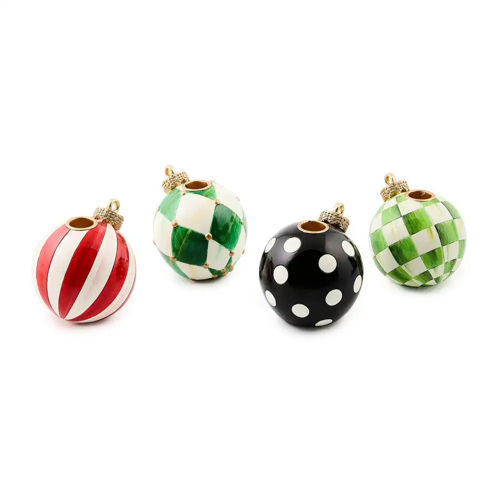 Check It Out Ornament Candle Holders, Set of 4