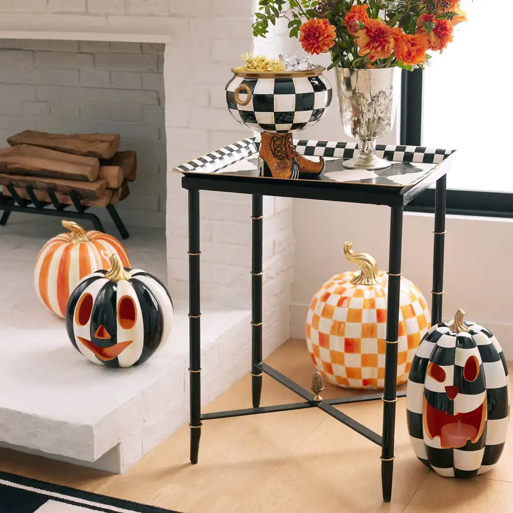 Courtly Check Tall Illuminated Jack O' Lantern