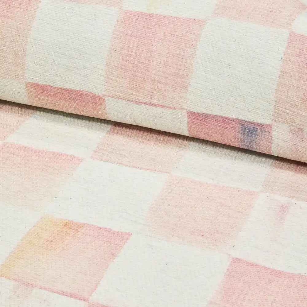 Rosy Checkered 3' x 5' Washable Rug