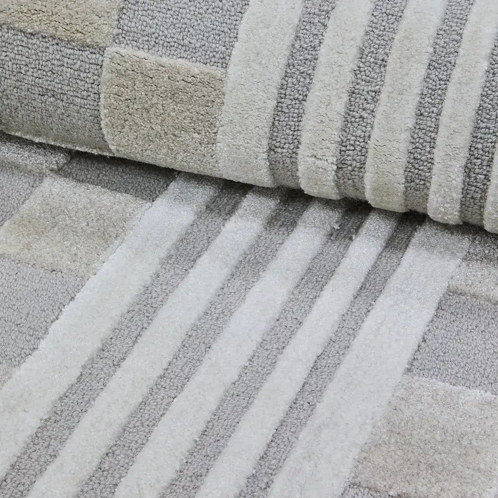 Light Grey Tonal Check 3' x 5' Rug