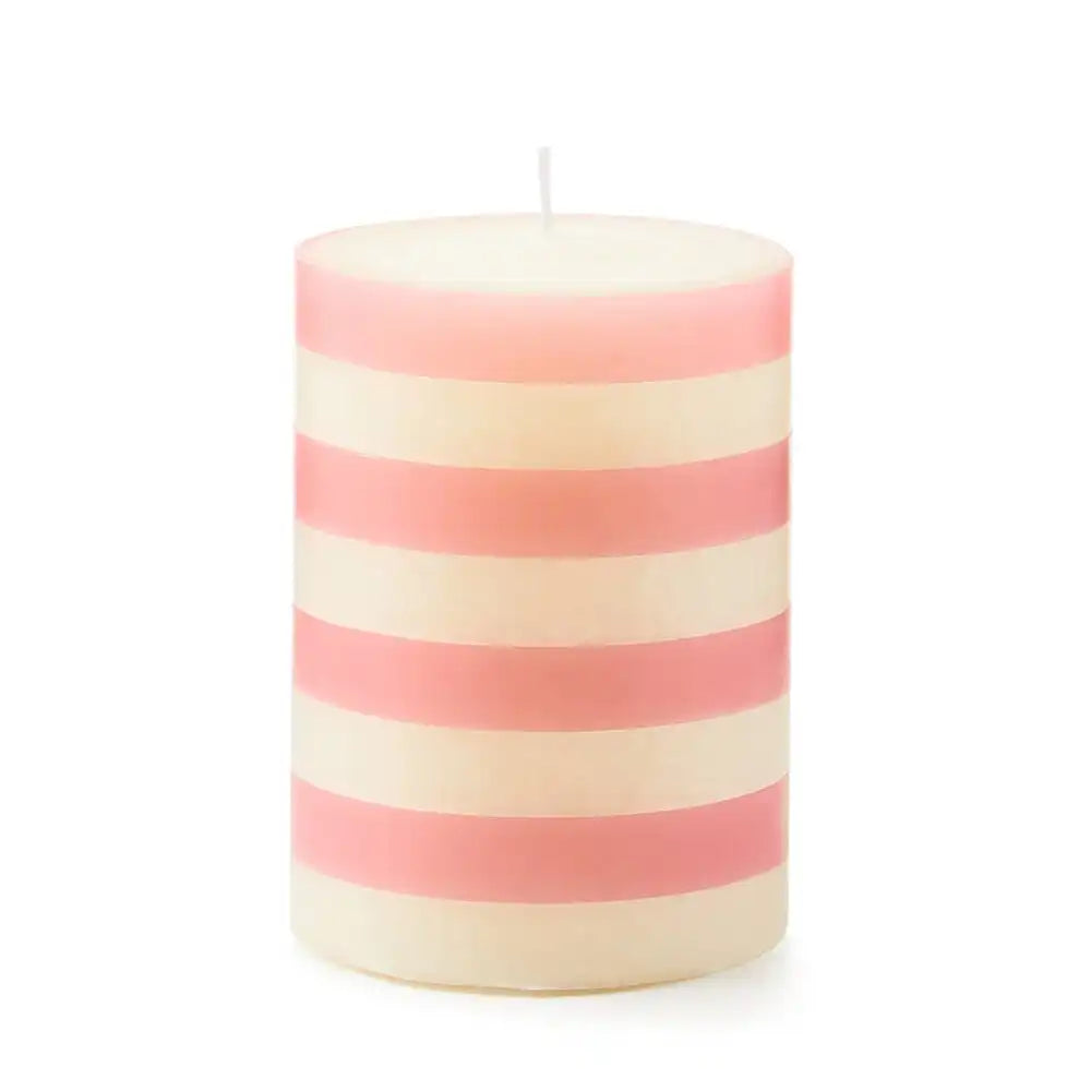 Pink Bands 4" Pillar Candle