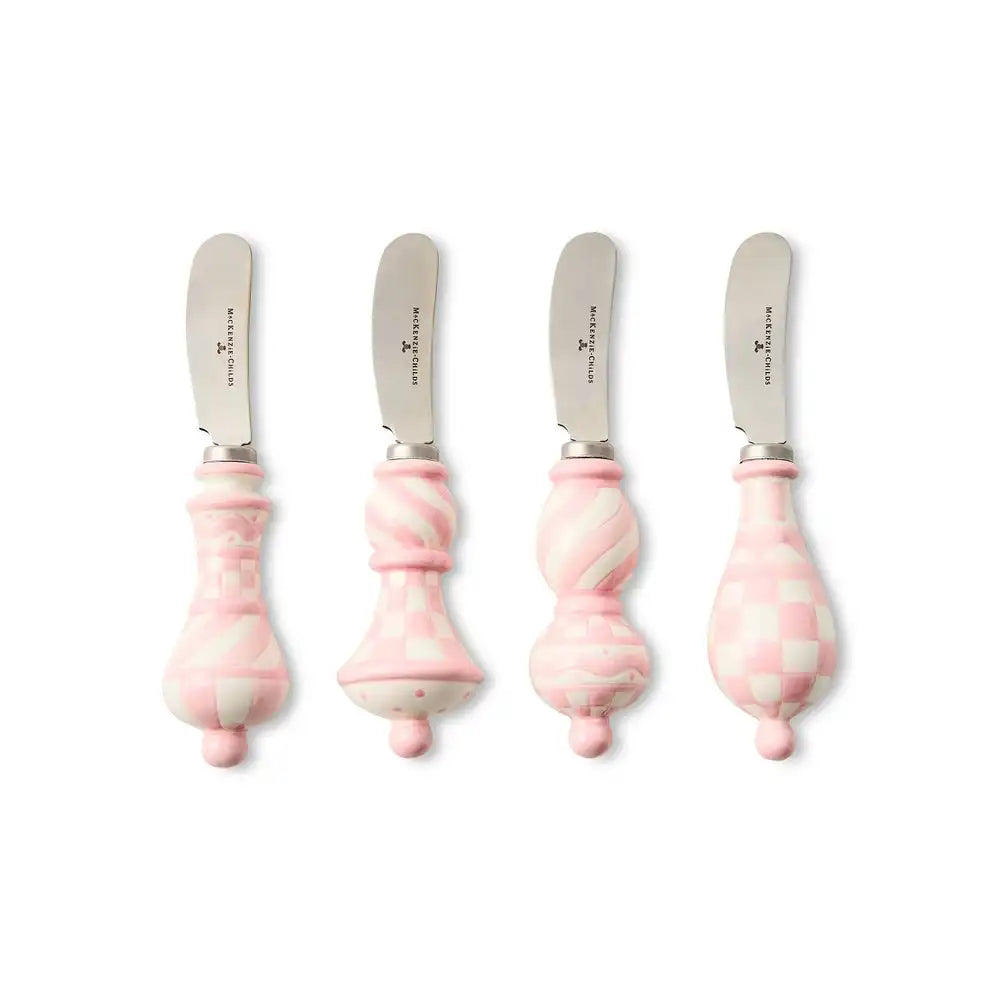 Mocha Check Party Spreaders, Set of 4