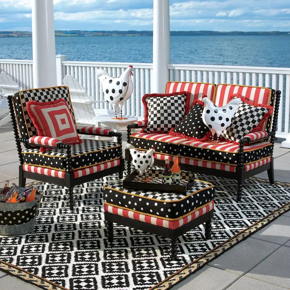 Courtly Check Spindle Outdoor Accent Pillow