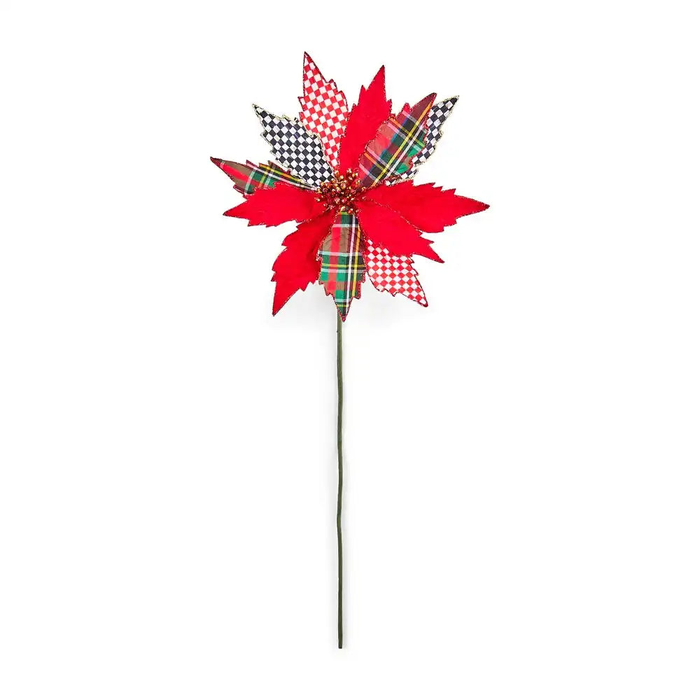 Timeless Tartan Poinsettia Stem